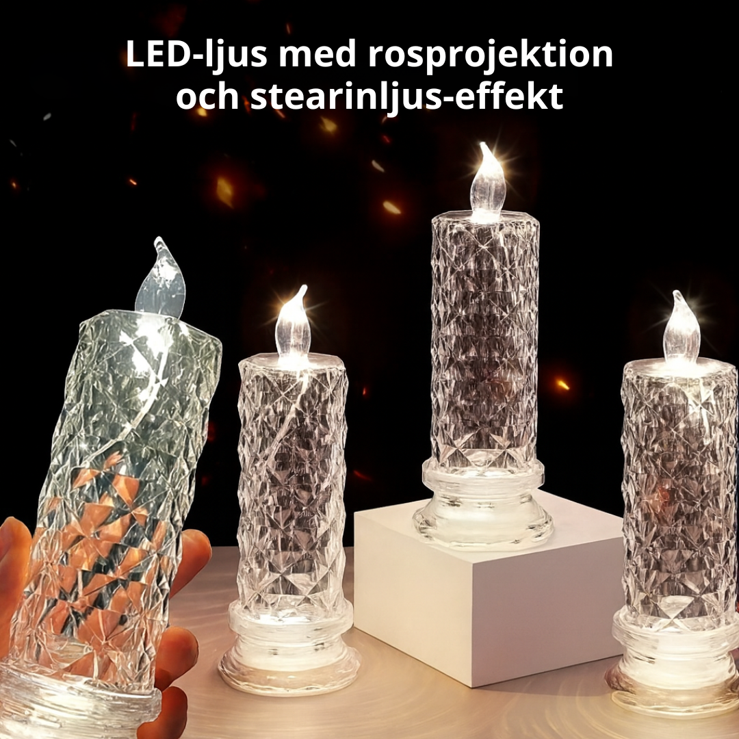 CrystalGlow™ – LED-ljusset i kristall (4st)