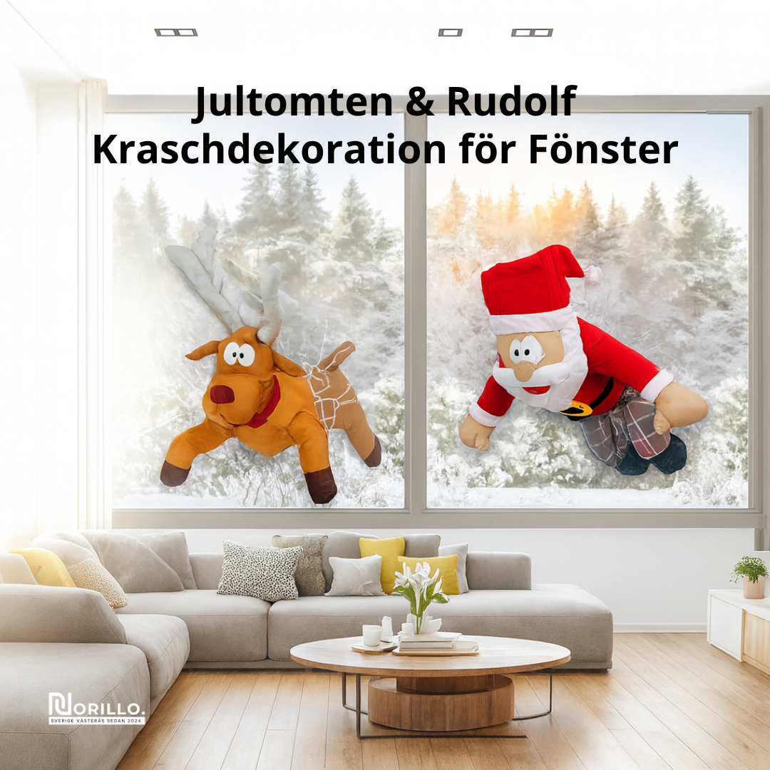 Norillo™ – Tomten & Rudolf Kraschdekoration för Fönster