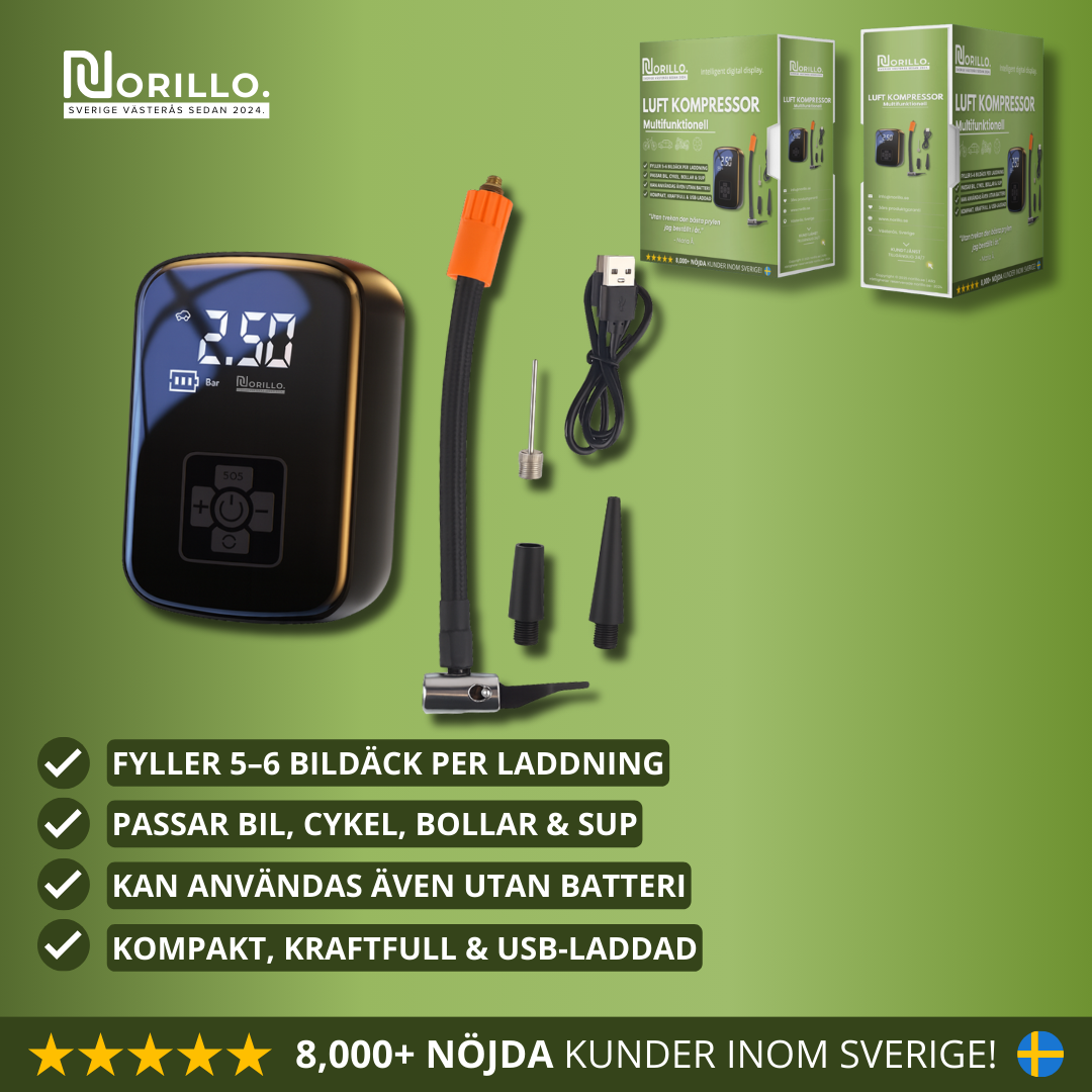 Norillo™ –  Stark & portabel Air Pump för Bil, Cykel & Sport