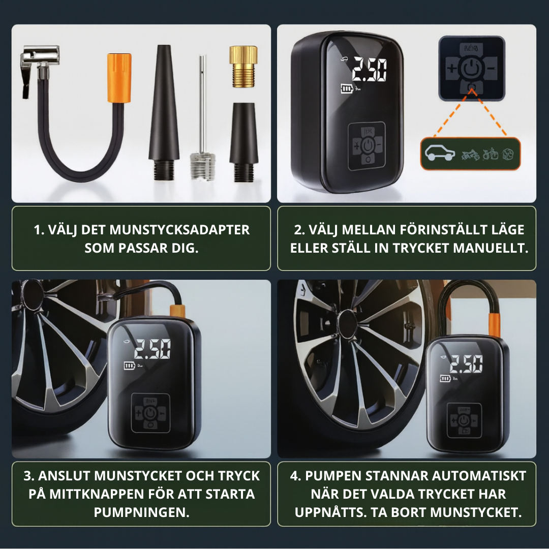 Norillo™ –  Stark & portabel Air Pump för Bil, Cykel & Sport