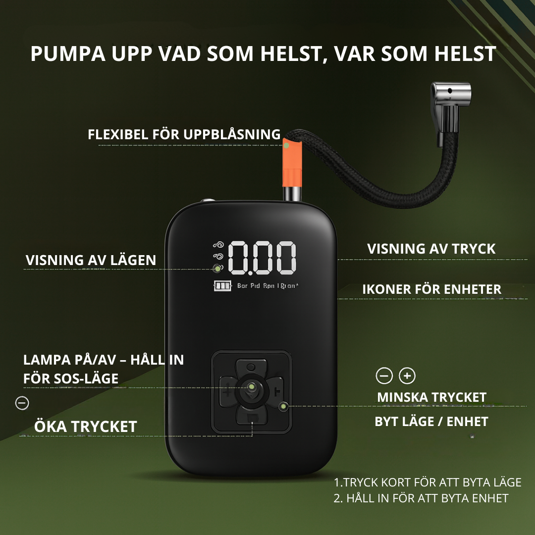 Norillo™ –  Stark & portabel Air Pump för Bil, Cykel & Sport