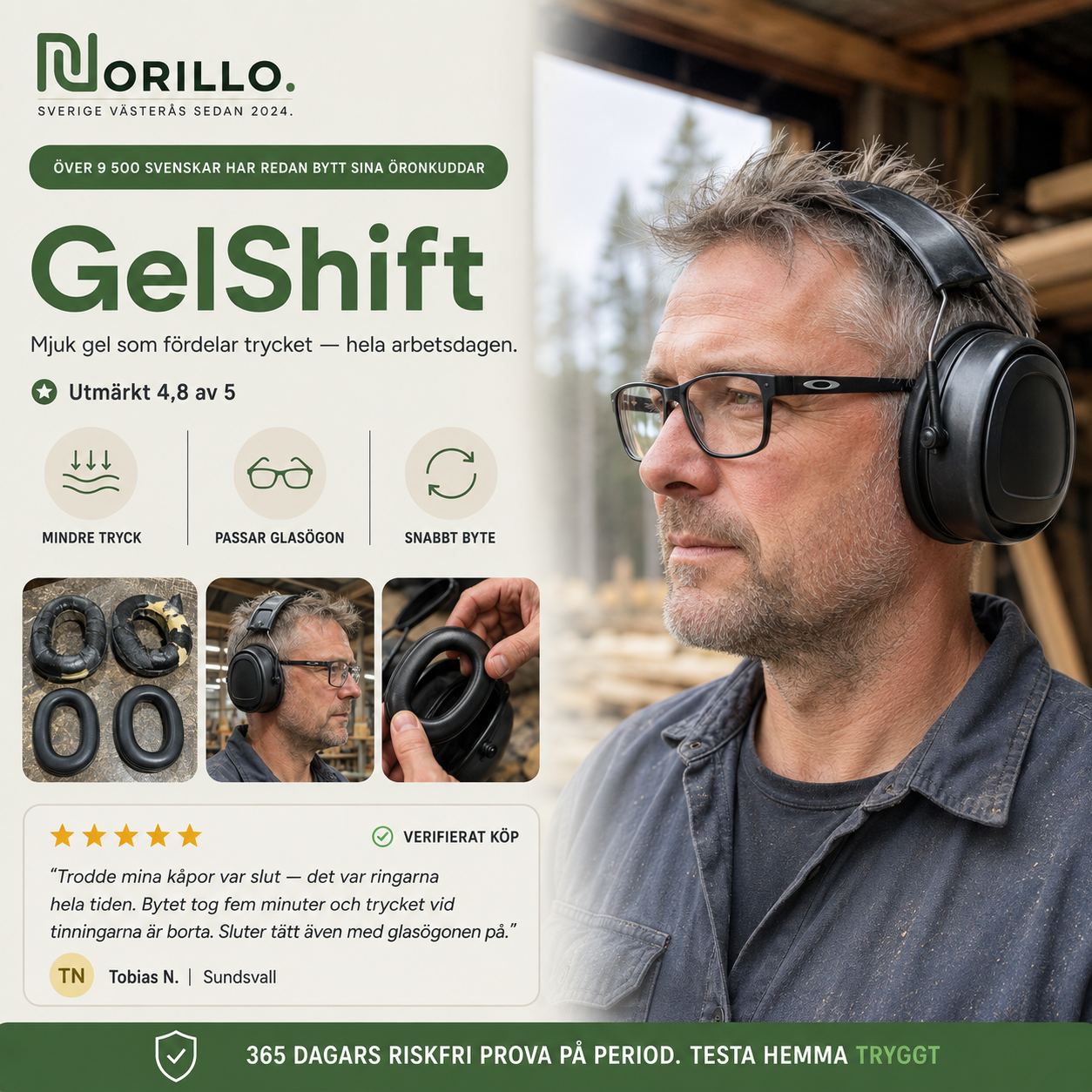 Norillo® – GelShift – Gelkuddar som gör hörselkåpor sköna igen