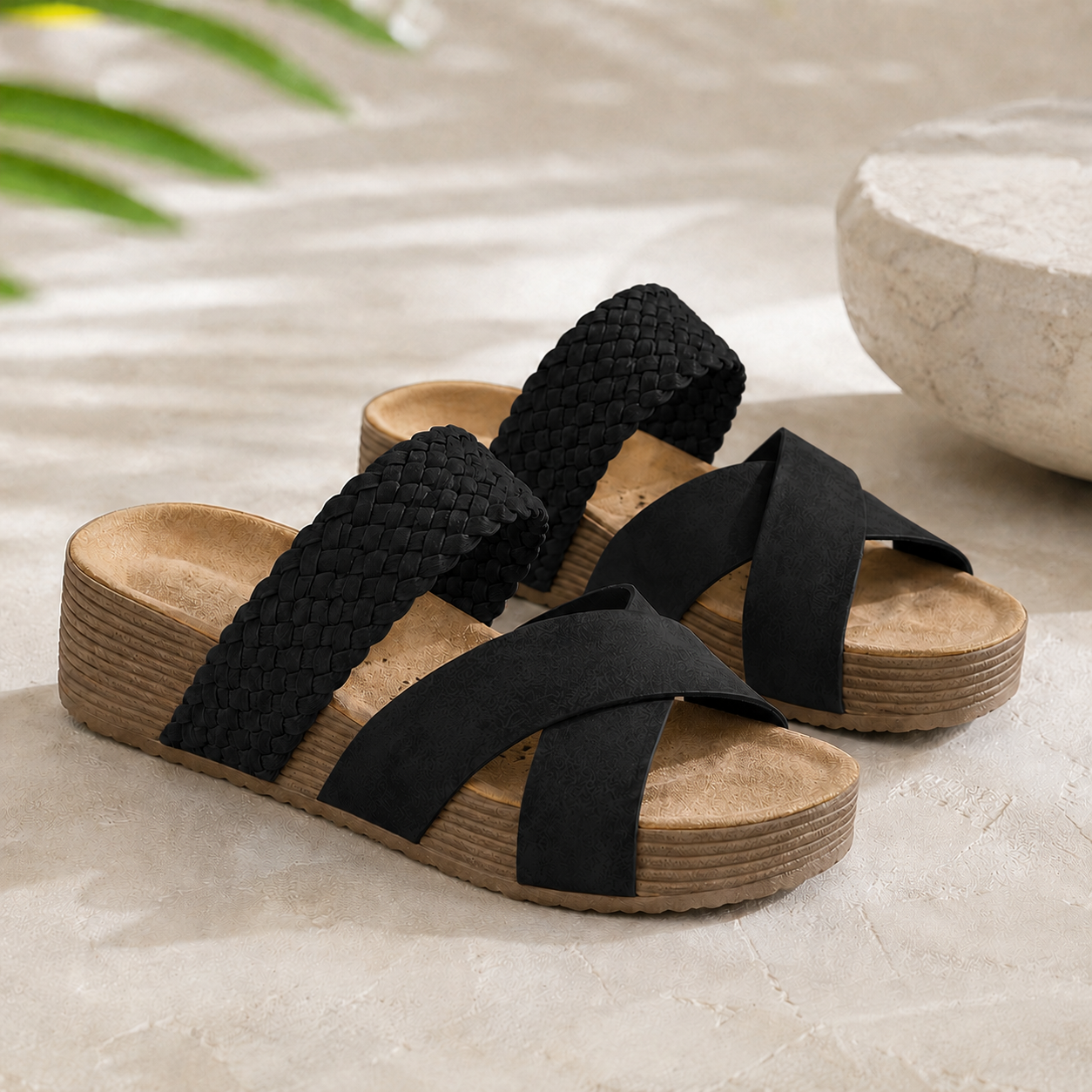 Norillo® – SummerEase – Kilklackssandal med dubbla remmar för långa sommardagar
