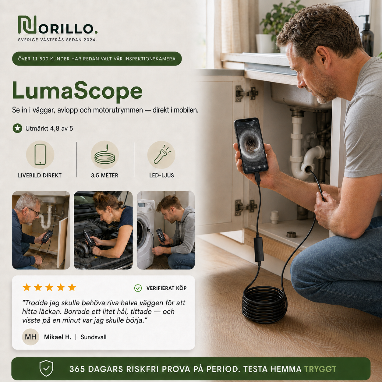 Norillo® – LumaScope – Inspektionskamera som visar det du inte ser