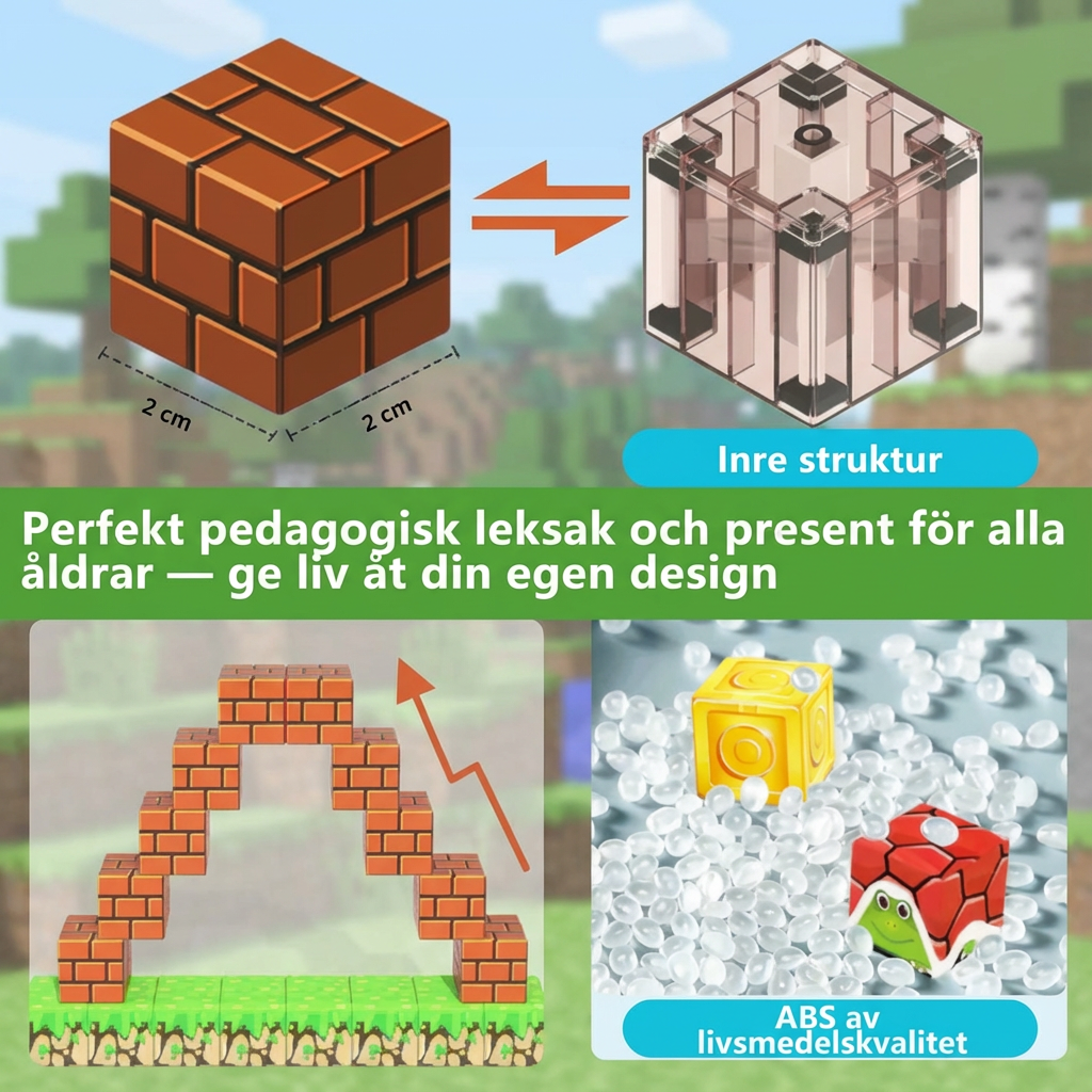 Norillo™ – Pixel Blocks magnetiska byggblock som låter barn skapa sin egen värld